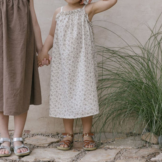 Toddler SS25 Tie Back Floral Print Dress (2-7y) - Floral Ivory - AT NOON STORE