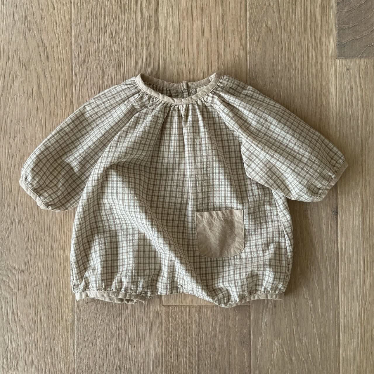 Baby Long Sleeve Pocket Plaid Romper (3-18m) - 2 Colors - AT NOON STORE