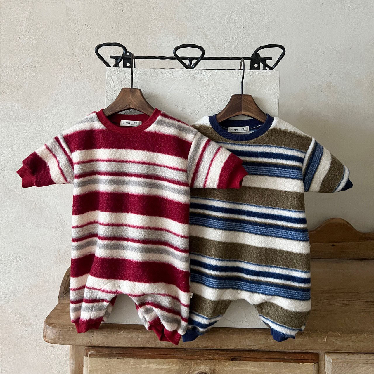 Baby Lala FW25 Stripe Fluffy Romper (6-24m) - 2 Colors - AT NOON STORE