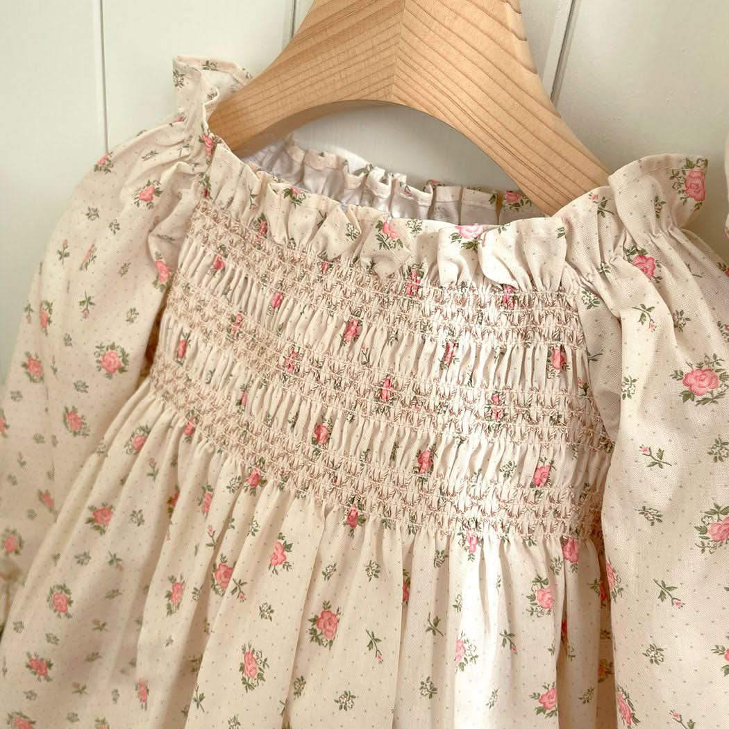 Toddler Milk Ella Smocked Bodice Dress (3m-5y) - Coral - AT NOON STORE