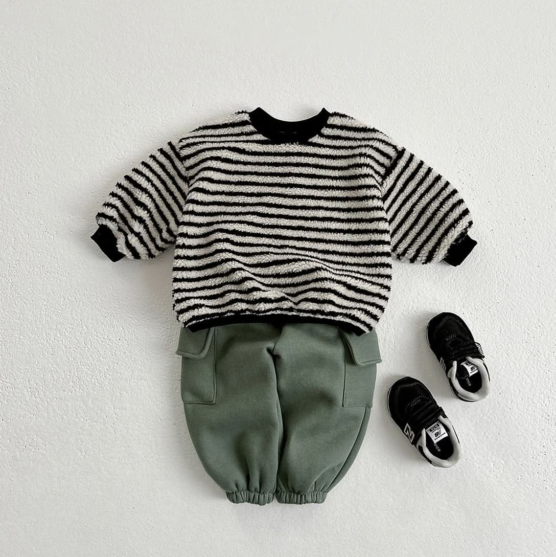 Toddler W24 Sherpa Stripe Sweatshirt (1-7y) - 3 Colors - AT NOON STORE