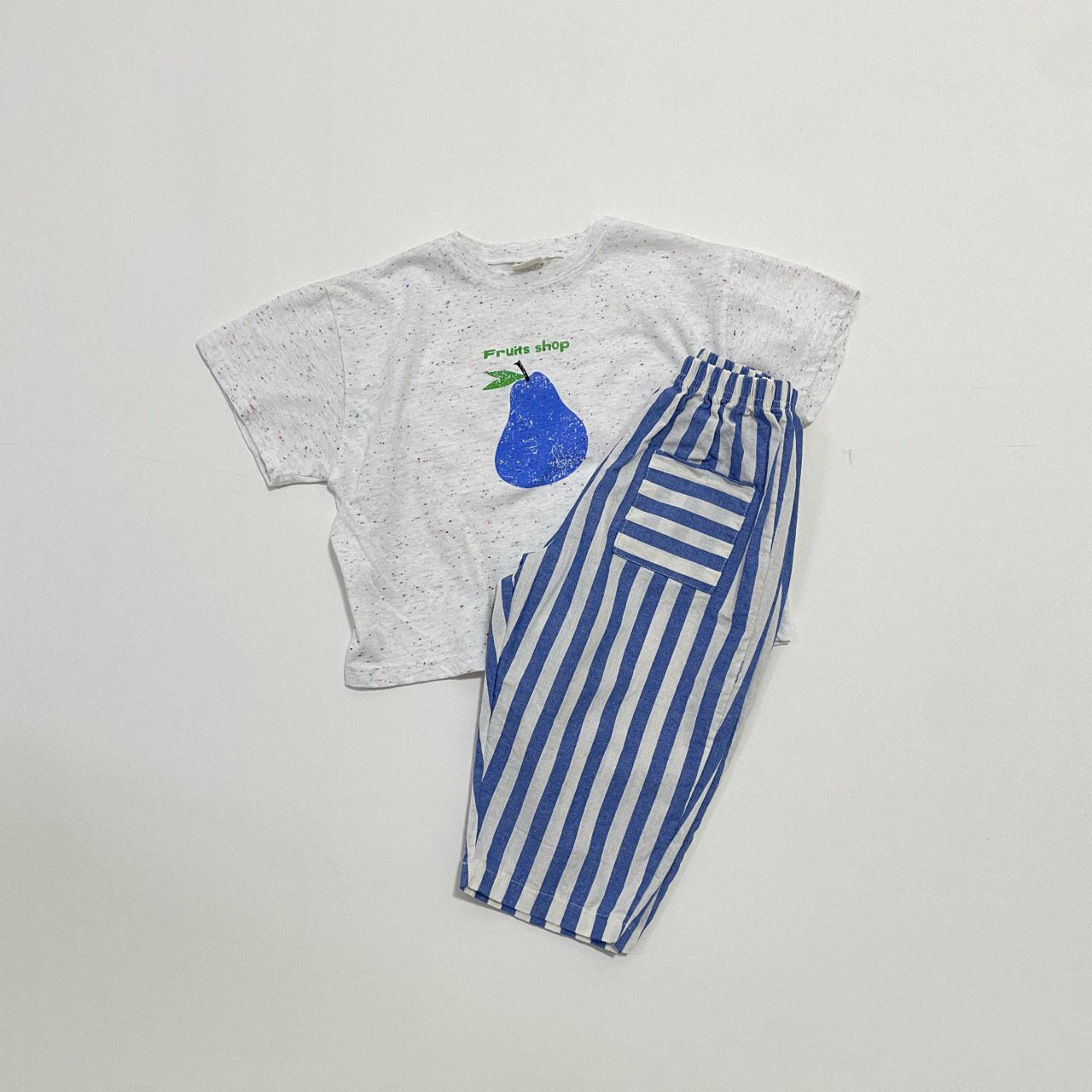 Toddler S25 Confetti Pear Print Short Sleeve Top (1-7y) - 2 Colors - AT NOON STORE