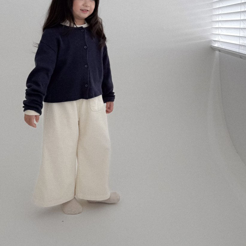 Toddler Bella F25 Corduroy Pocket Wide Pants (1-6y) - Cream - AT NOON STORE