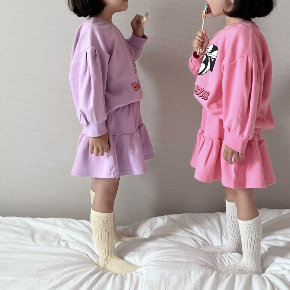 Toddler F25 Disney Puff Long Sleeve Sweatshirt and Flare Skort Set (1-6y) -2 Colors - AT NOON STORE