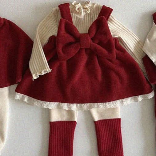 Baby/Toddler Aosta W24 Big Bow Fleece Cami Top (3m-5y)- 3 Colors - AT NOON STORE