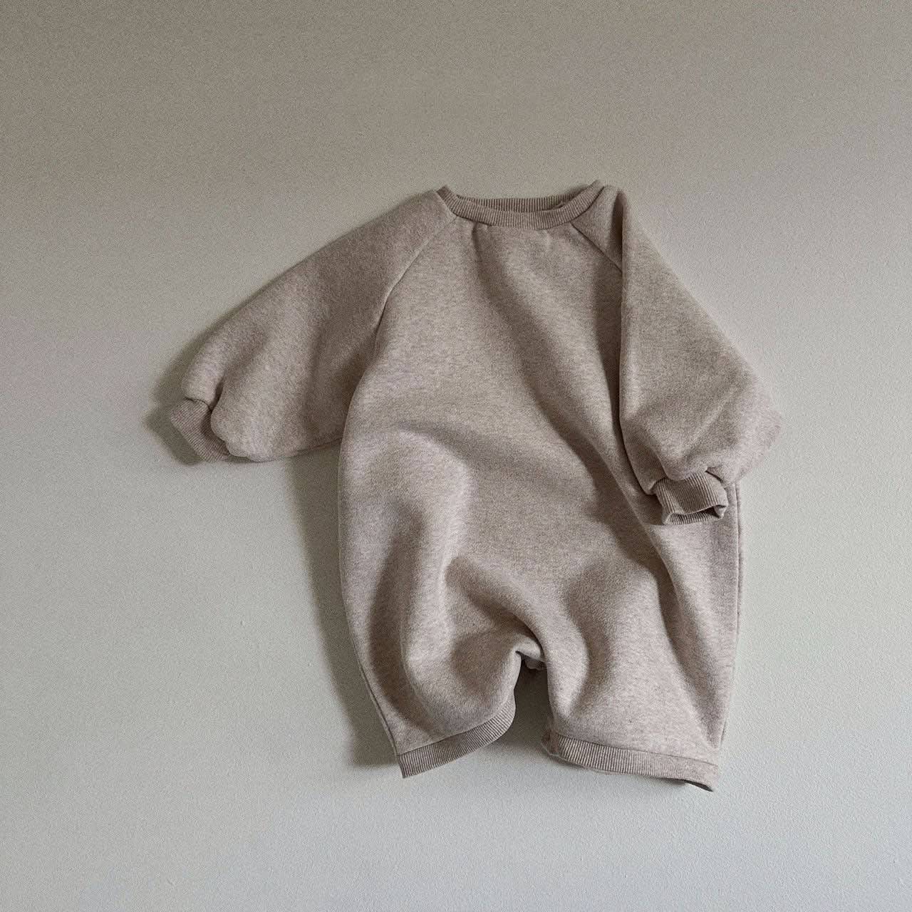 Baby Soft Brushed Cotton Jumpsuit (10-24m) - Oatmeal - AT NOON STORE