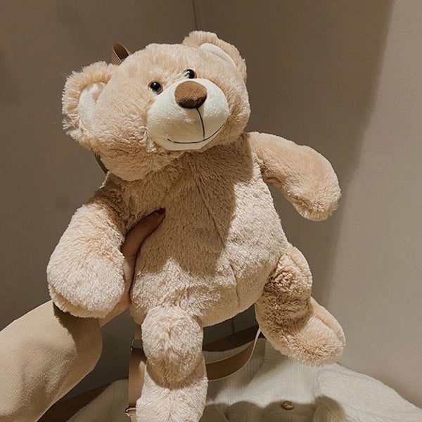 Plush Teddy Bear Backpack - Beige