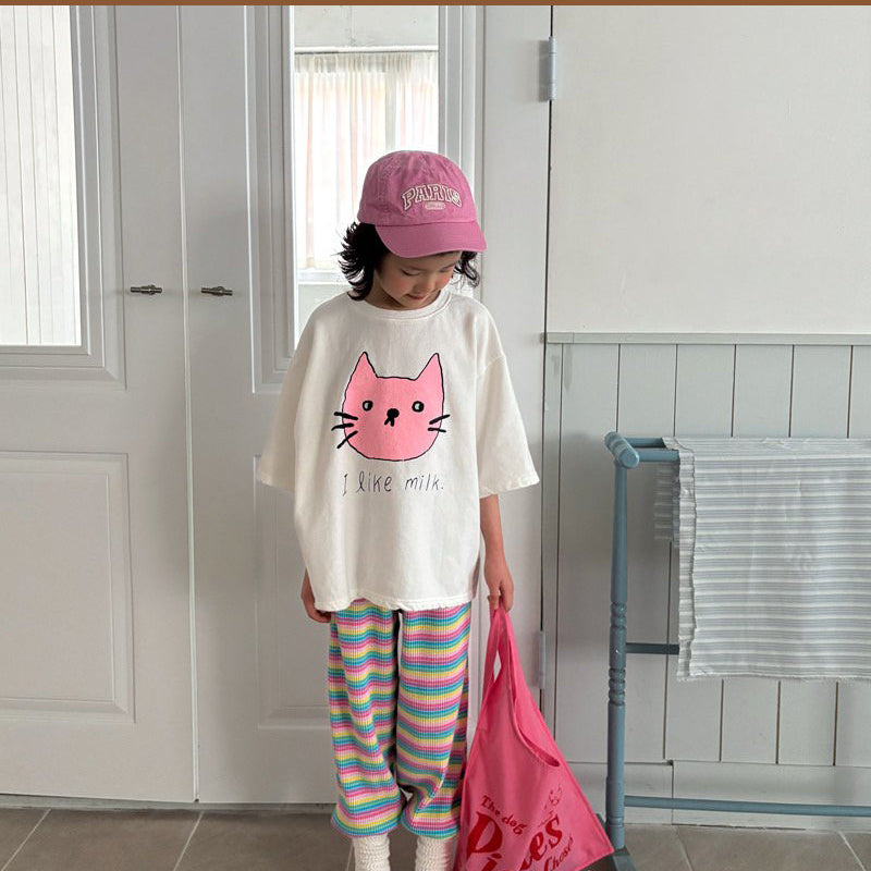 Toddler SP26 Multicolor Stripe Ribbed Jogger Pants (1-6y) - 2 Colors - AT NOON STORE