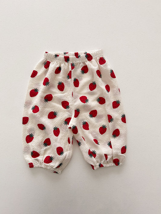Toddler Strawberry Seersucker Pants (1-6y) - Ivory - AT NOON STORE