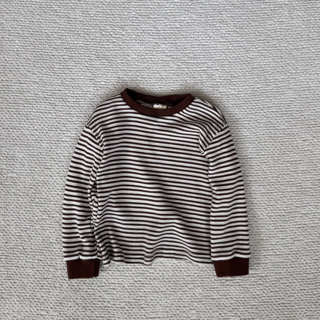 Toddler Bella F25 Ribbed Stripe Long Sleeve Top (1-6y) - 2 Colors - AT NOON STORE