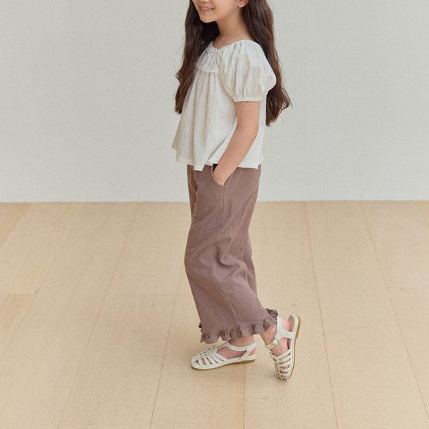 Kids SS25 Frill Detail Wide Pants (1-6y) - 2 Colors - AT NOON STORE