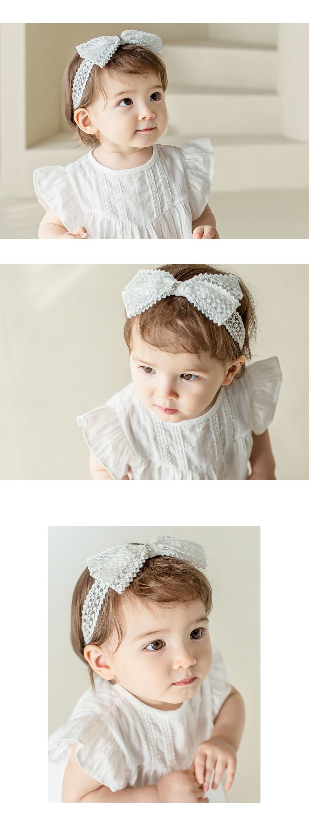 Baby Lace Headband (3-18m) - Ivory - AT NOON STORE