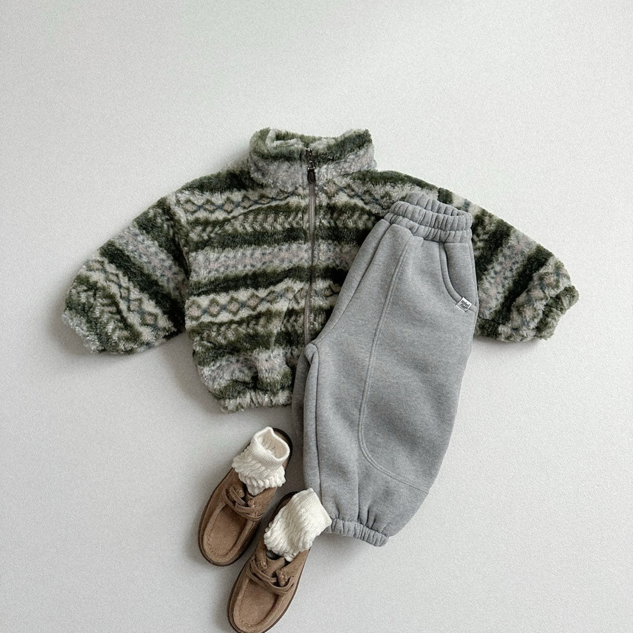 Toddler W25 Nordic Sherpa Zip Up Jacket (10m-4y) - Green - AT NOON STORE
