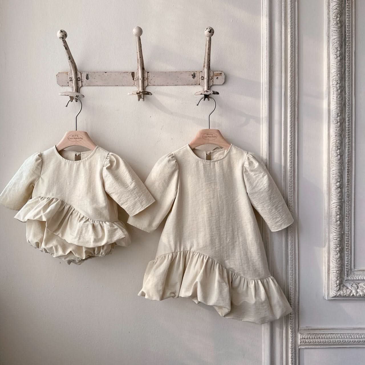 Toddler Monbebe S25 Tie Back Unbalanced Ruffle Dress (1-8y) - 2 Colors - AT NOON STORE