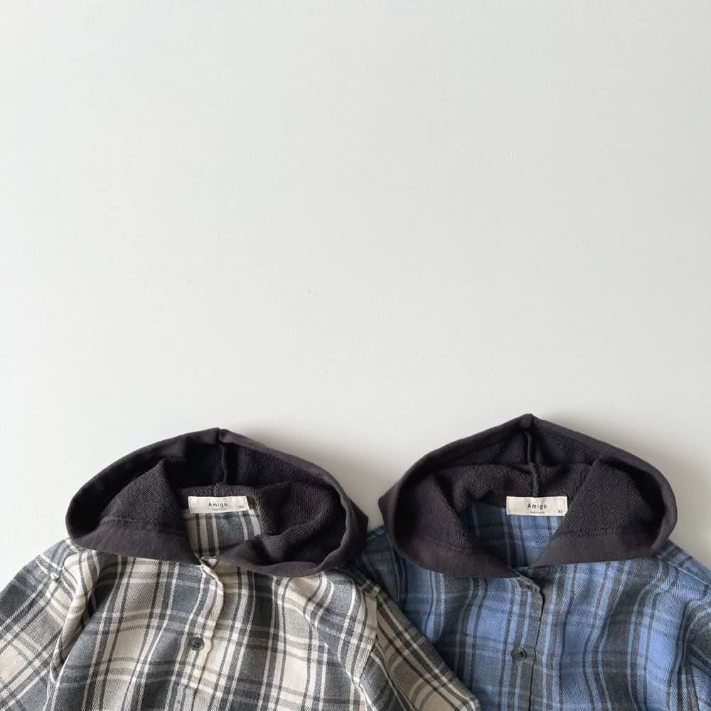 Toddler Plaid Hooded Shirt Jacket (1-6y) - 2 Colors - AT NOON STORE