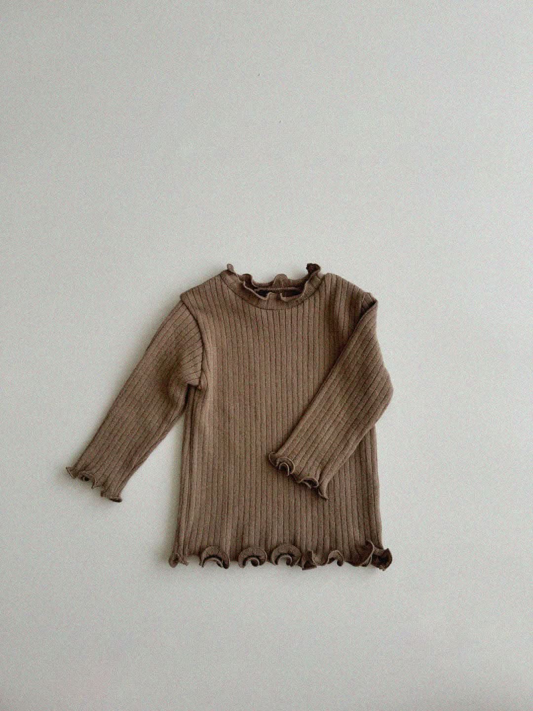 Baby Toddler Aosta F24 Lettuce-edge Ribbed Top (3m-5y) - 2 Colors - AT NOON STORE