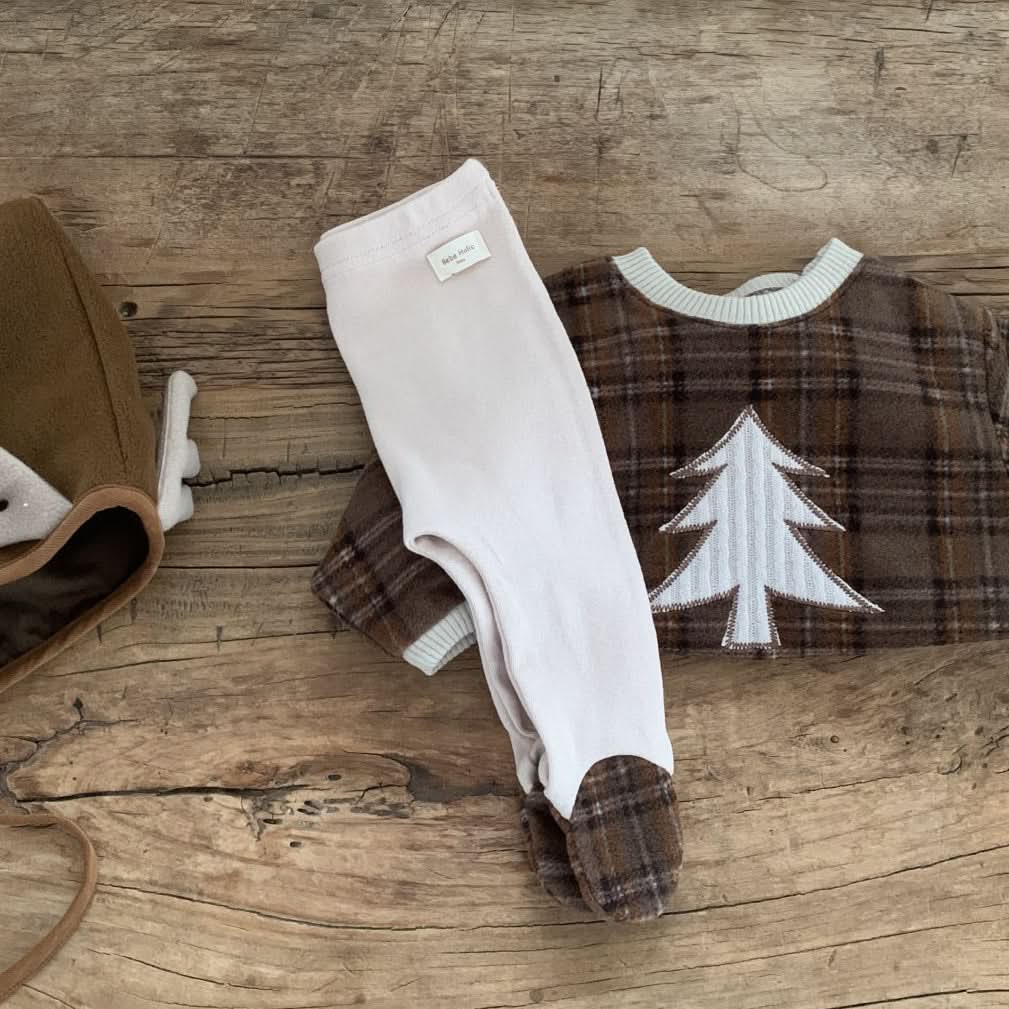Baby BH W24 Tartan Footed Warm Leggings (3-18m) - 2 Colors - AT NOON STORE
