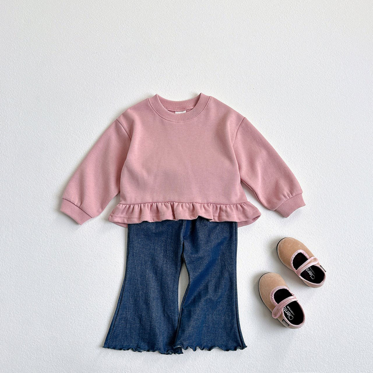 Toddler F25 Ruffle Detail Long Sleeve Top and Flare Pants Set (1-6y) - 2 Colors - AT NOON STORE