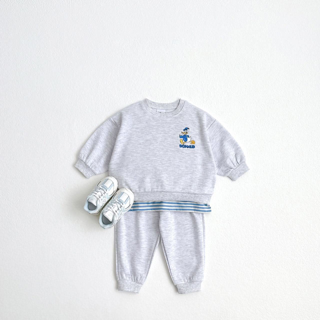 Toddler Disney Friends Stripe Layered Sweatshirt and Jogger Pants Set (1-6y) - 4 Colors - AT NOON STORE