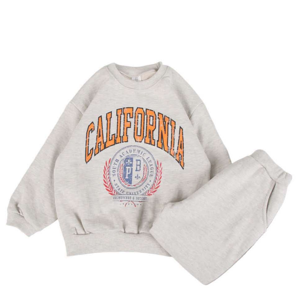 Toddler 'CALIFORNIA' Sweatshirt and Jogger Pants Set (3-8y) - 2 Colors - AT NOON STORE