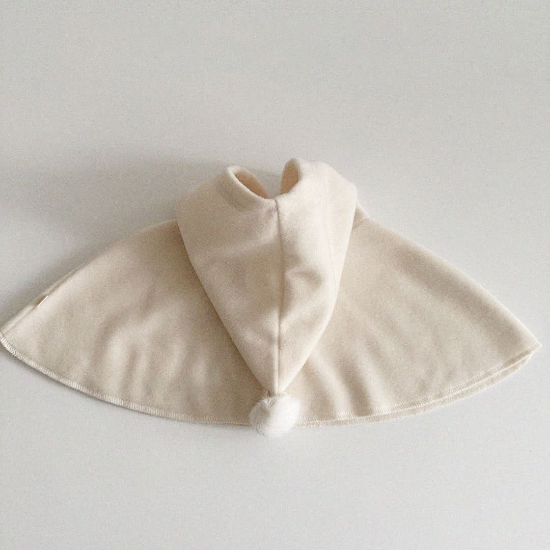 Kids Aosta Fleece Pompom Cone Cape (0-5y) - 2 Colors - AT NOON STORE