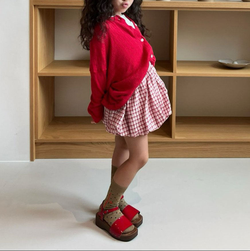 Kids F25 Plaid Balloon Skirt (2-7y) -2 Colors