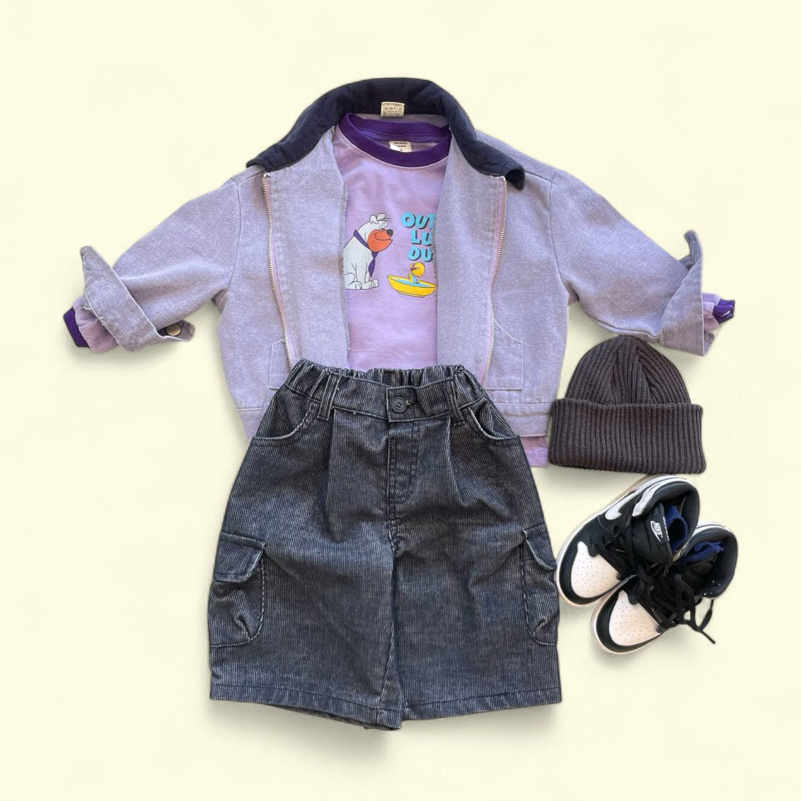 Toddler F25 Garment Dyed Corduroy Cargo Bermuda Shorts (3-7y) - 2 Colors - AT NOON STORE