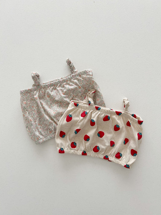 Baby/Toddler Aosta SS25 Cotton Elastic Strap Cropped Tank Top (1-7y)- 2 Colors - AT NOON STORE