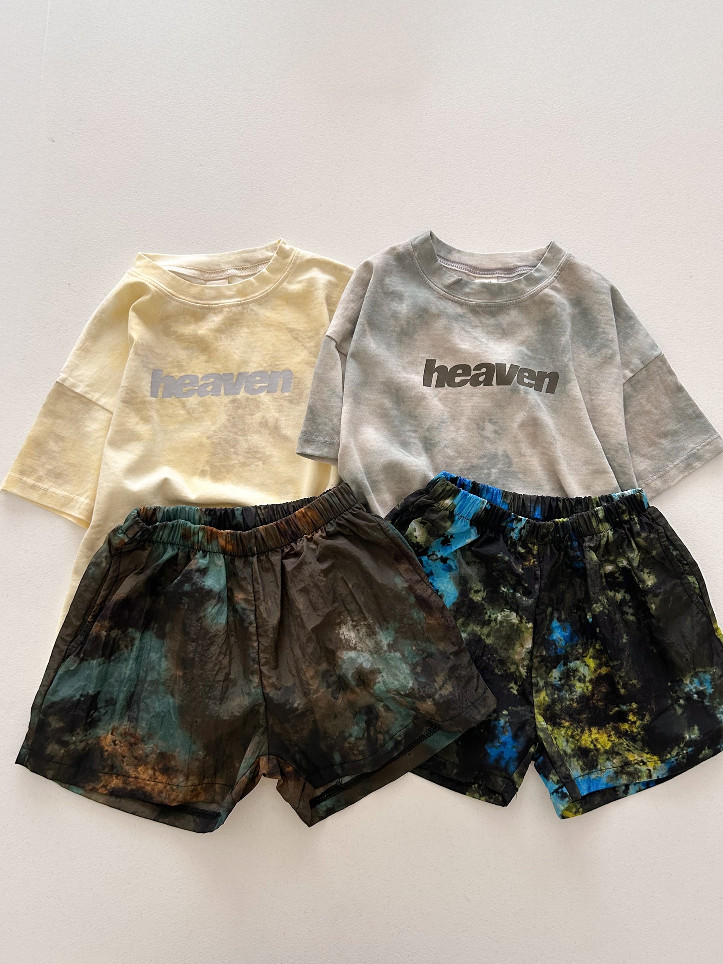 Toddler SS26 heaven Tie Dyed Loose Fit Short Sleeve Top (3-8y) - 2 Colors