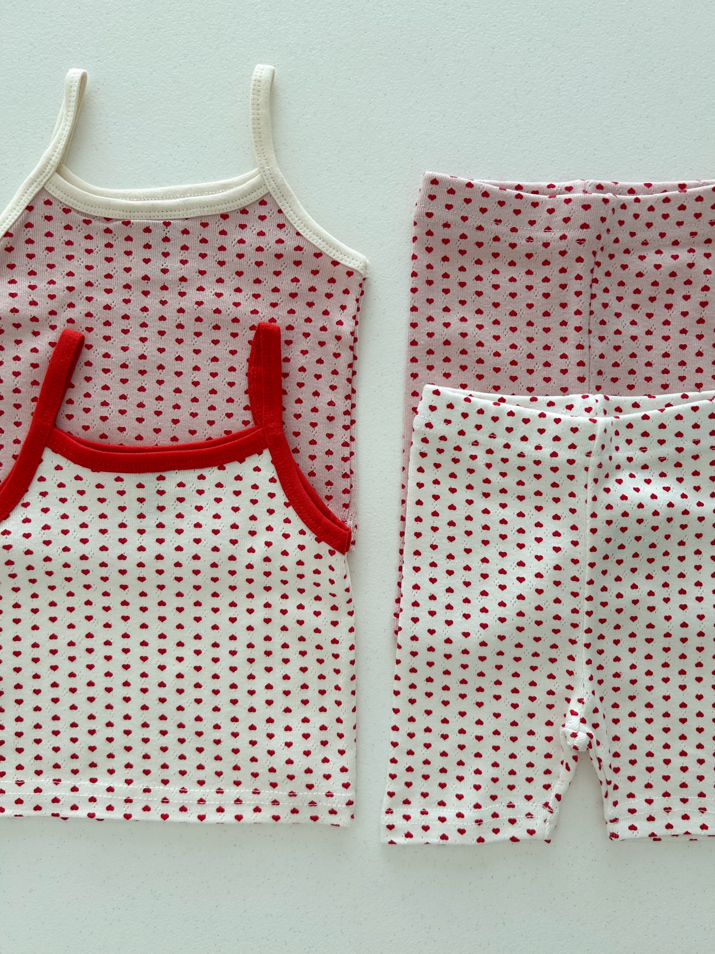 Kids Soy SS25 Heart Tank Top and Biker Shorts Set (1-6y) - 2 Colors