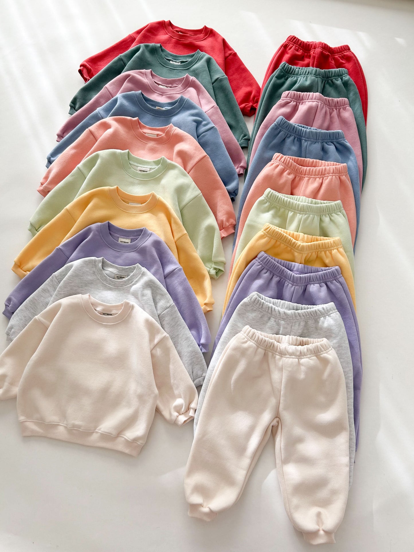 Kids Soy W24 Warm Brushed Cotton Sweatshirt and Jogger Pants Set (1-9y) - 10Colors - AT NOON STORE