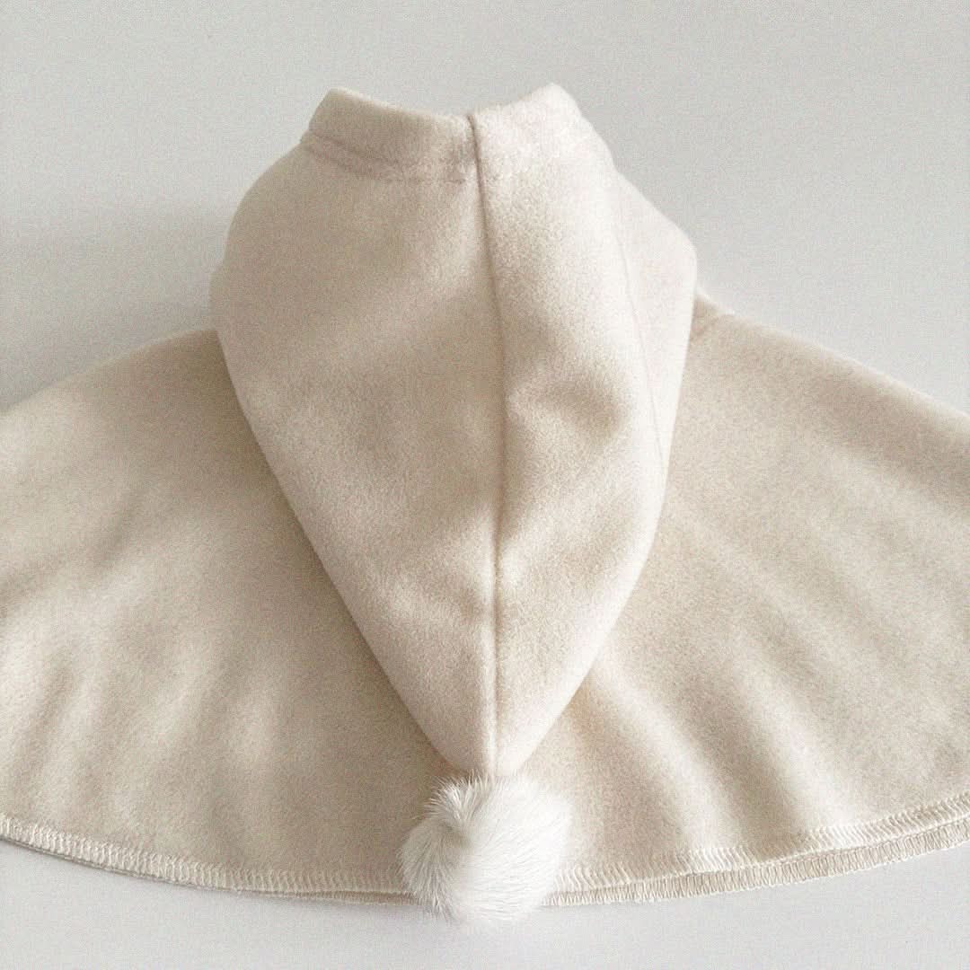 Kids Aosta Fleece Pompom Cone Cape (0-5y) - 2 Colors - AT NOON STORE