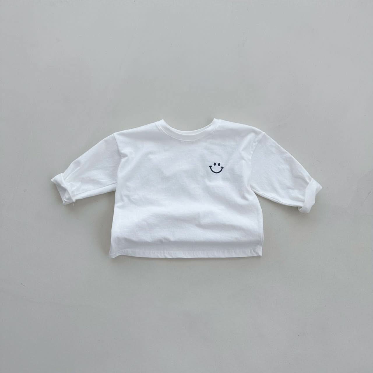 Kids Smile Embroidery Bagic Long Top (3m-6y) - 6 Colors - AT NOON STORE