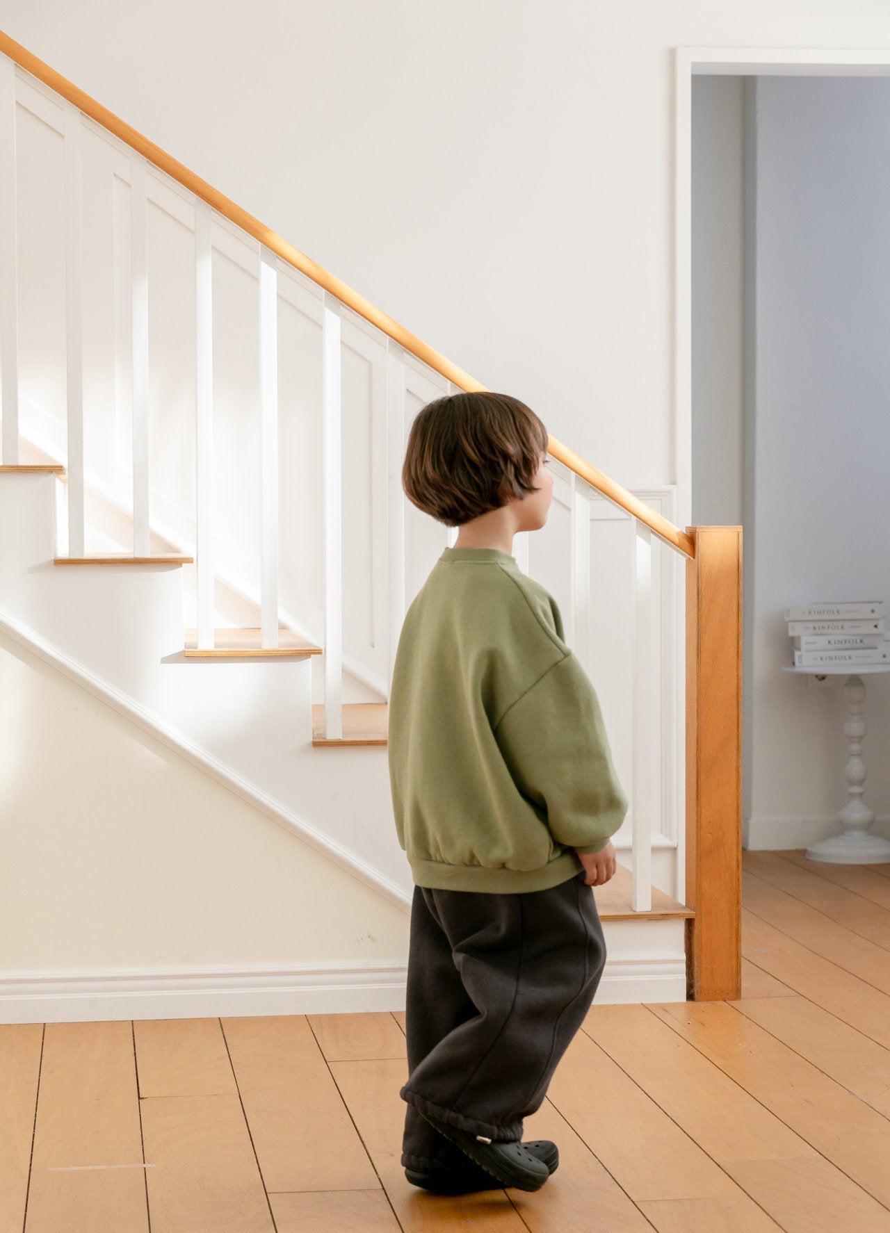 Kids Brushed Cotton Adjustable Hem Loose Fit Jogger Pants (2-8y) - 2 Colors