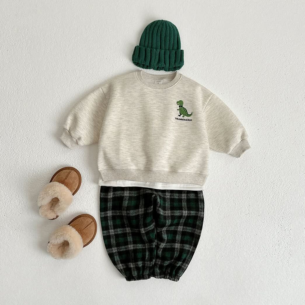 Toddler W24 Dinosaur Embroidery Sweatshirt (1-7y) - 3 Colors - AT NOON STORE