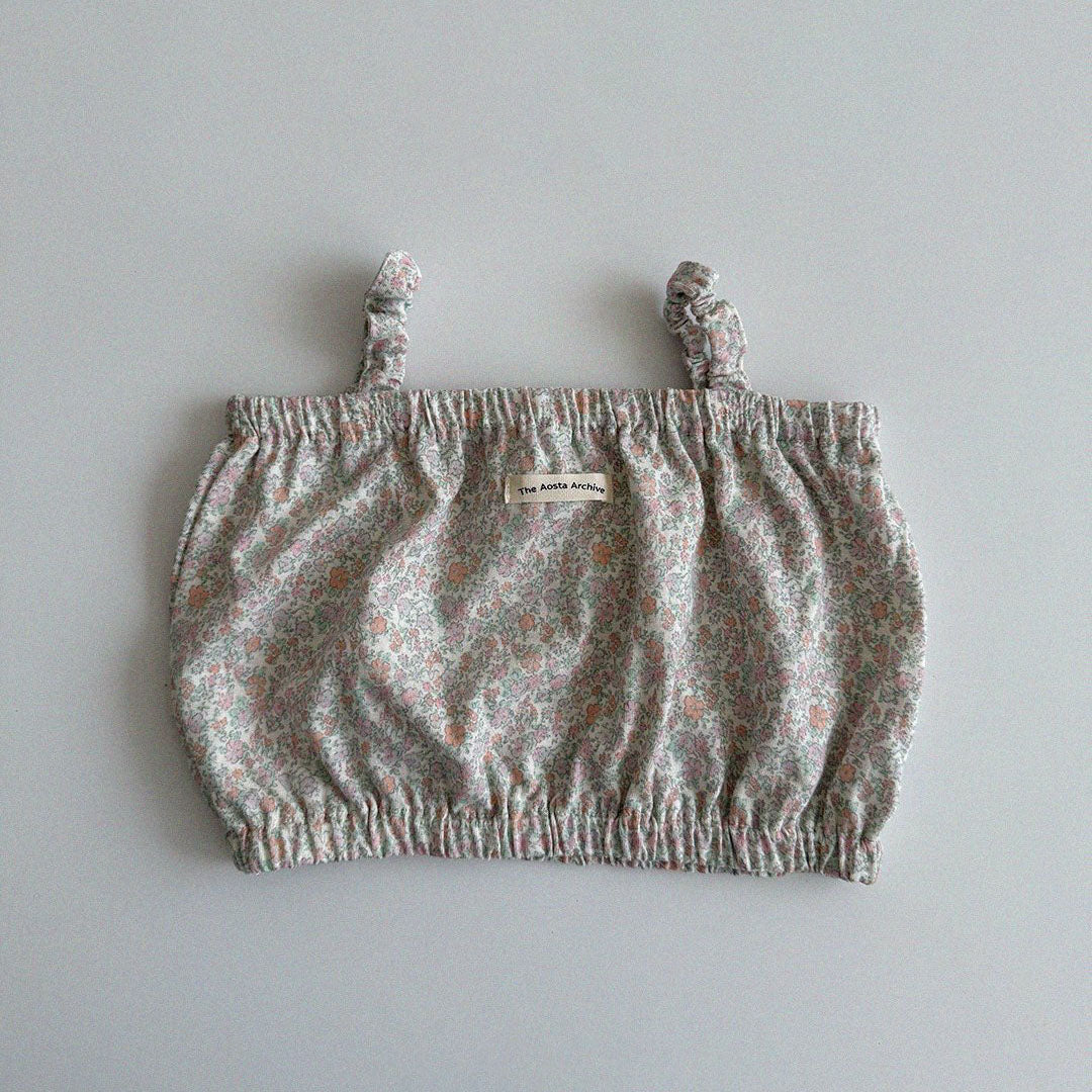 Baby/Toddler Aosta SS25 Cotton Elastic Strap Cropped Tank Top (1-7y)- 2 Colors - AT NOON STORE