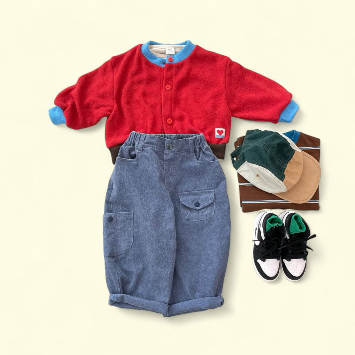 Toddler F25 Contrast Hem Cardigan (3-7y) - 2 Colors - AT NOON STORE