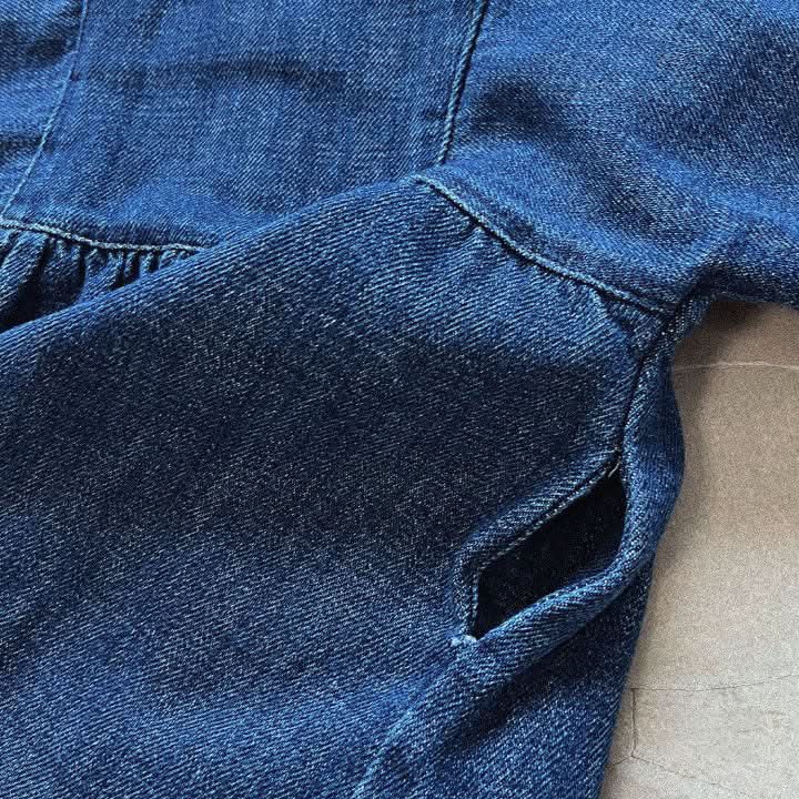 Toddler Square Neckline Denim Dress (3-8y) - Blue - AT NOON STORE