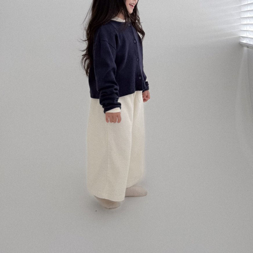 Toddler Bella F25 Corduroy Pocket Wide Pants (1-6y) - Cream - AT NOON STORE