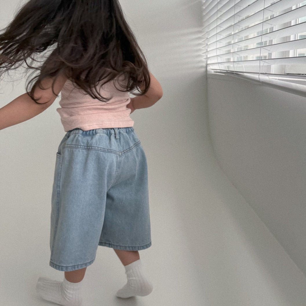 Toddler Bella SS25 Knee-Length Denim Pants (1-6y) - Denim - AT NOON STORE