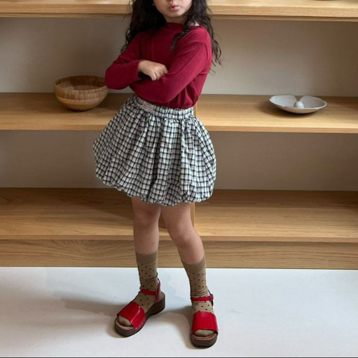 Kids F25 Plaid Balloon Skirt (2-7y) -2 Colors