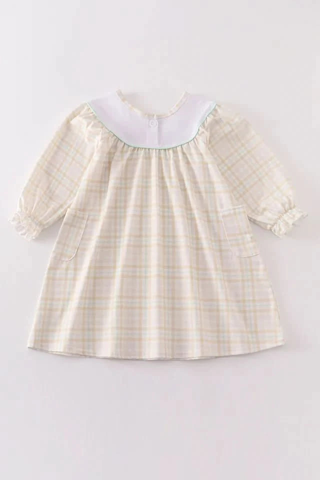 Yellow Pumpkin Yoke Embroidery Dress (6m-5y)- Yellow - AT NOON STORE