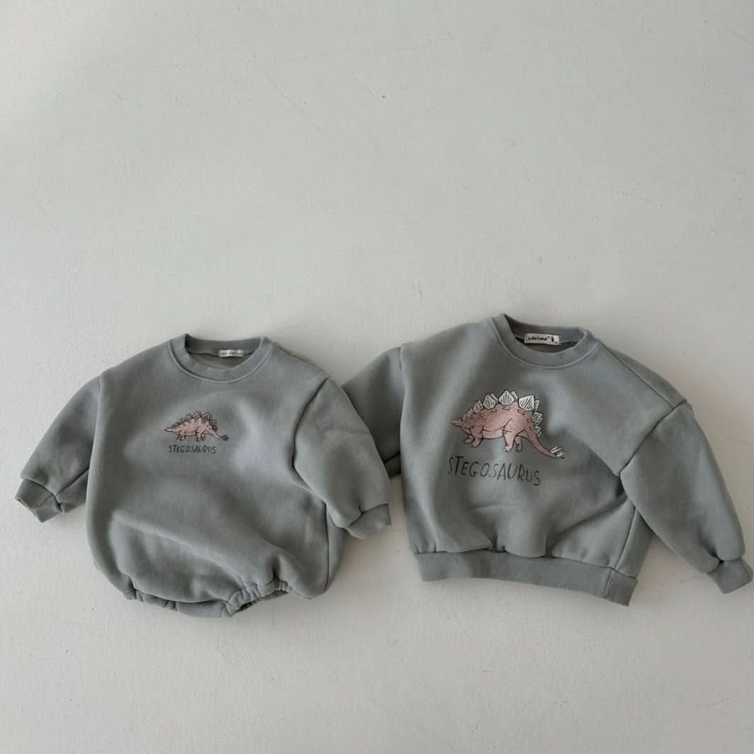 Toddler Land W24 Warm Brushed Fabric Dinosaur Sweatshirt (1-6y) - 3 Colors - AT NOON STORE