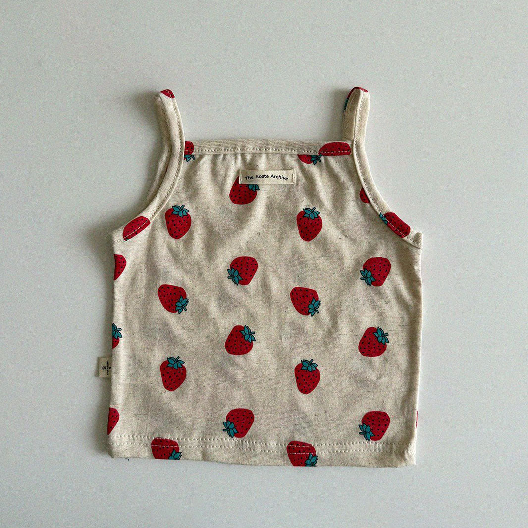 Baby/Toddler Aosta SS25 Linen Cotton Noodle Strap Top (3m-5y)- 5 Colors - AT NOON STORE