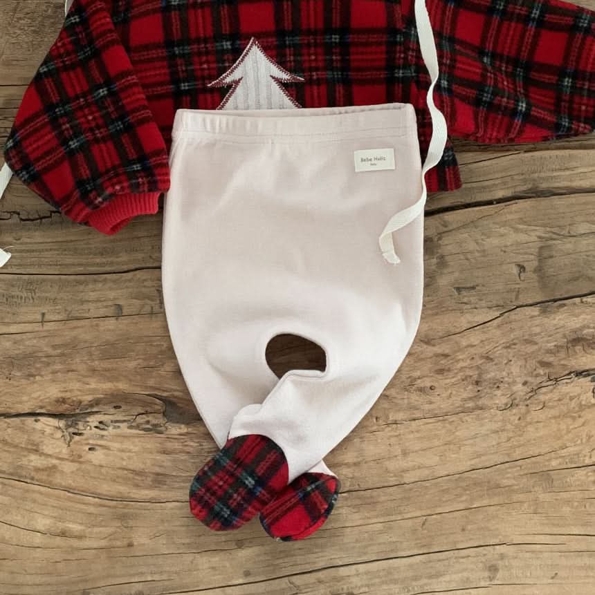Baby BH W24 Tartan Footed Warm Leggings (3-18m) - 2 Colors - AT NOON STORE