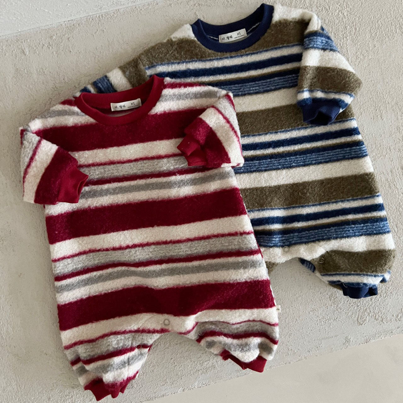 Baby Lala FW25 Stripe Fluffy Romper (6-24m) - 2 Colors - AT NOON STORE