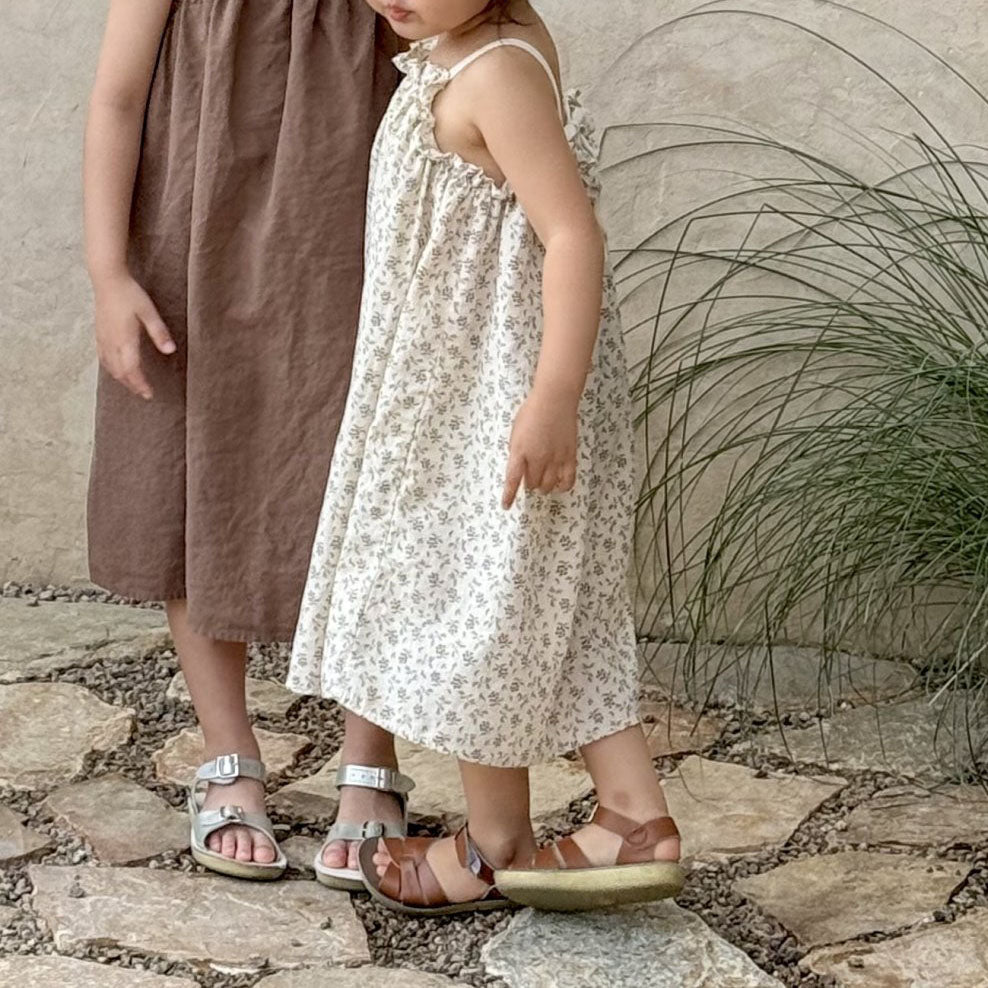 Toddler SS25 Tie Back Floral Print Dress (2-7y) - Floral Ivory - AT NOON STORE