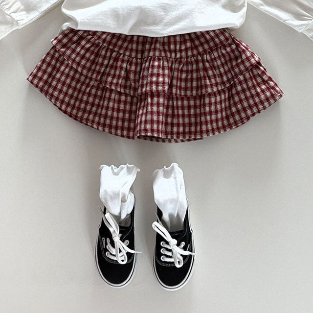 Toddler F25 Plaid Frill Skort (12m-7y) - 2 Colors - AT NOON STORE