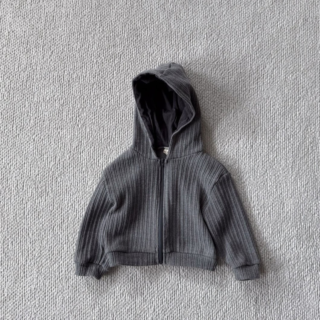 Toddler Bella F25 Ribbed Long Sleeve Zip Up Hoodie and Flare Pants Set (1-6y) - 2 Colors - AT NOON STORE