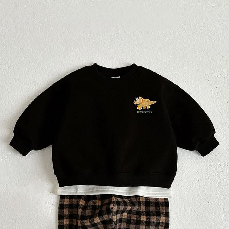 Toddler W24 Dinosaur Embroidery Sweatshirt (1-7y) - 3 Colors - AT NOON STORE